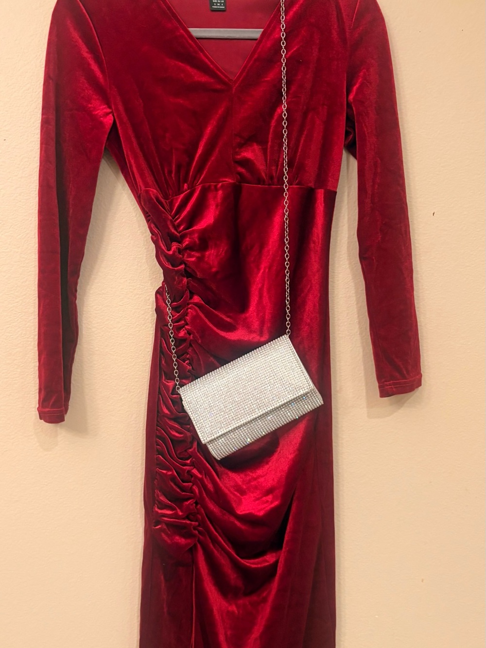 SHEIN BAE Velvet Dress W/ Purse Holiday Outfit Small / 4.  Classic & Classy